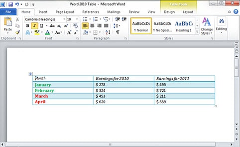 jump into tabular text