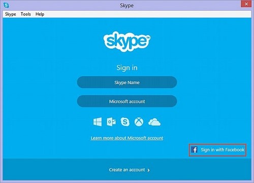 dang nhap skype bang tai khoan facebook