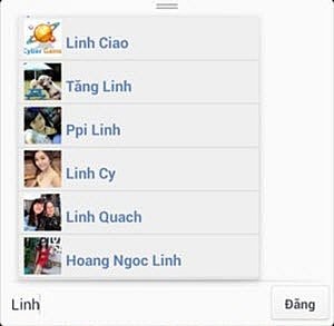 cach tag ten facebook tren dien thoai