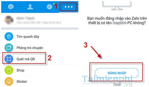 dung zalo tren may tinh