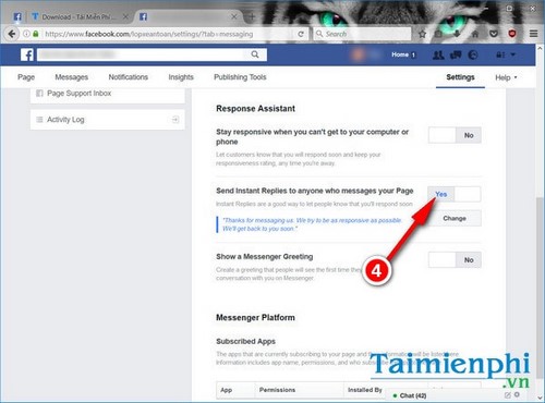 cach tu dong tra loi inbox fanpage facebook