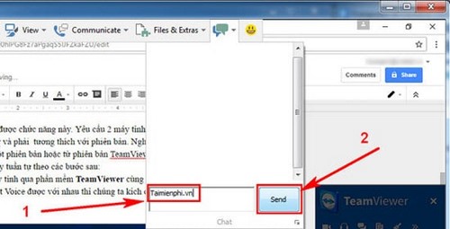 chat trong teamviewer