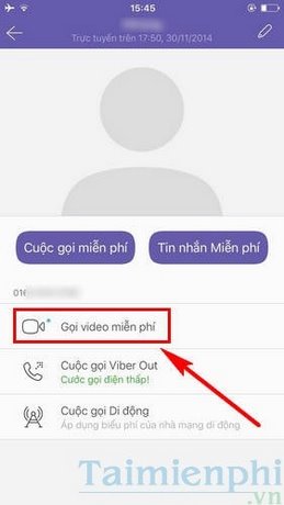 goi video call bang viber tren iphone