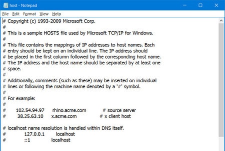 sua file host