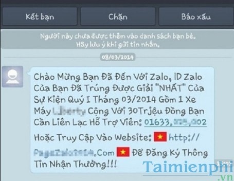 zalo co chuong trinh khuyen mai khong