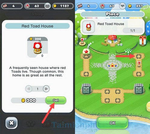 choi che do kingdom builder trong super mario run