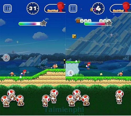 choi che do toad rally trong super mario run