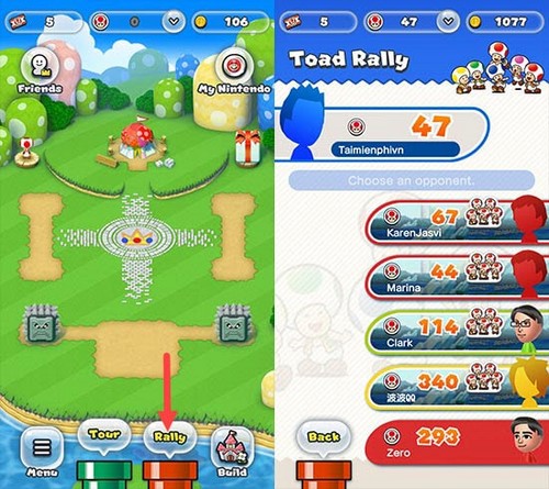 chon che doi choi super mario run