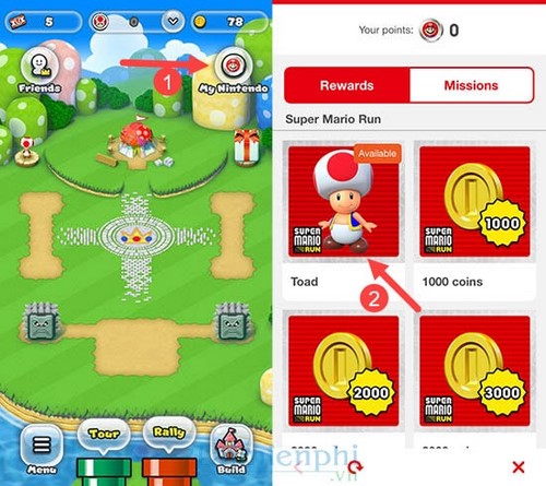 mo khoa nhan vat super mario run