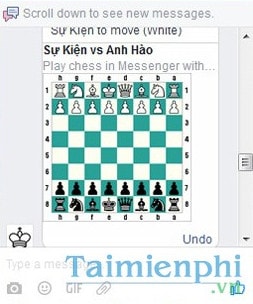 choi co vua tren facebook messenger 