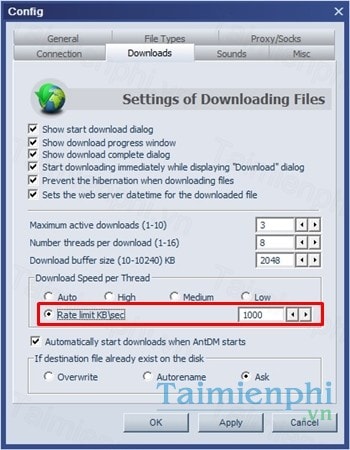 thu thuat tang giam toc do tai tren ant download manager