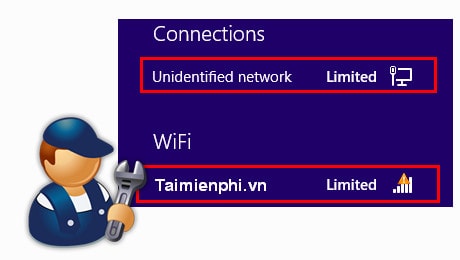 dua loi limited khong vao duoc wifi