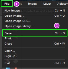 cach luu file tren photoshop online