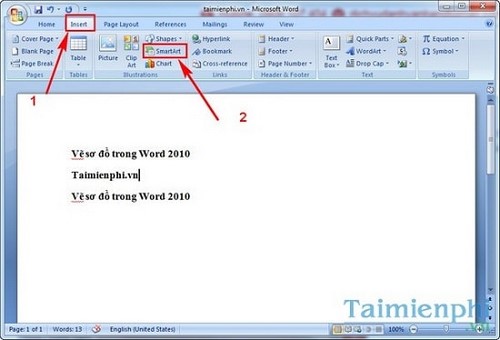 cach ve so do trong word 2010