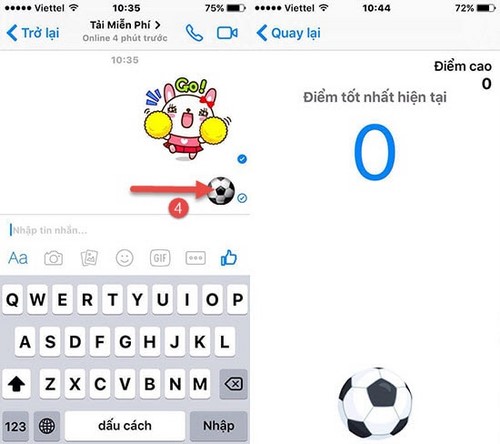 choi bong da tren facebook messenger