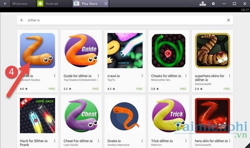 choi slither.io ran san moi tren pc bang bluestacks