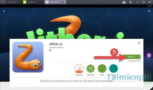 choi slither.io ran san moi tren pc bang bluestacks