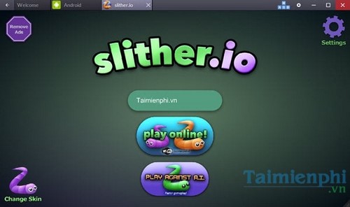choi slither.io ran san moi tren pc bang bluestacks