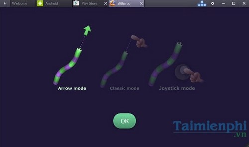 choi slither.io ran san moi tren pc bang bluestacks