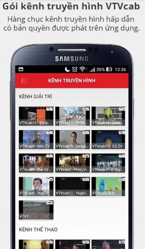 ung dung xem tivi cho he dieu hanh Android