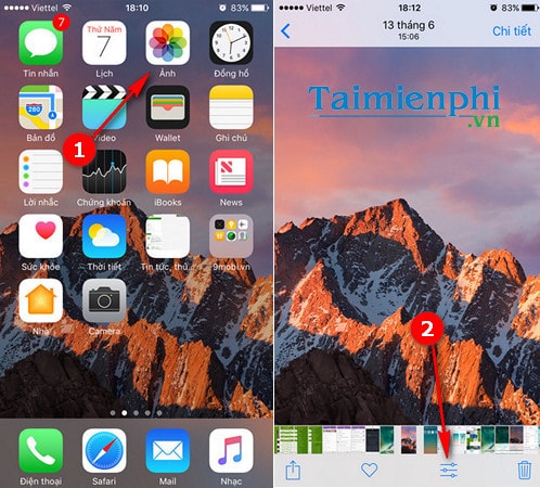 cach chinh sua anh trong ios 10