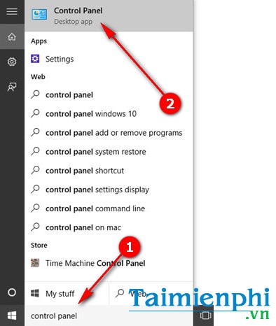 cach vao truy cap control panel tren windows 10
