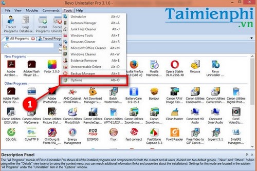 xoa phan mem tu khay he thong bang revo uninstaller pro