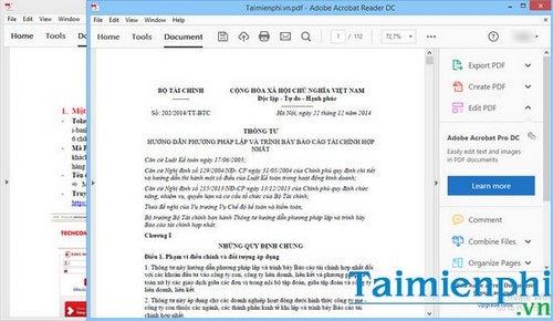 mo nhieu van ban tren cung man hinh voi adobe reader