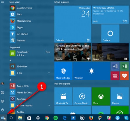 dong bo hoa start menu tren windows 10