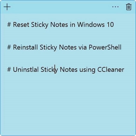 thu thuat reset sticky note tren windows 10