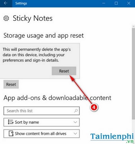cai dat lai sticky note tren windows 10