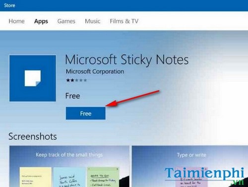 cai dat lai sticky note tren windows 10