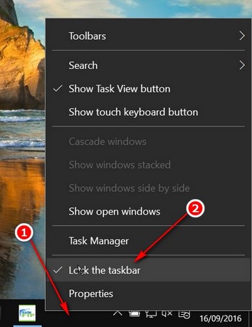 tang giam kich thuoc thanh taskbar tren windows 10