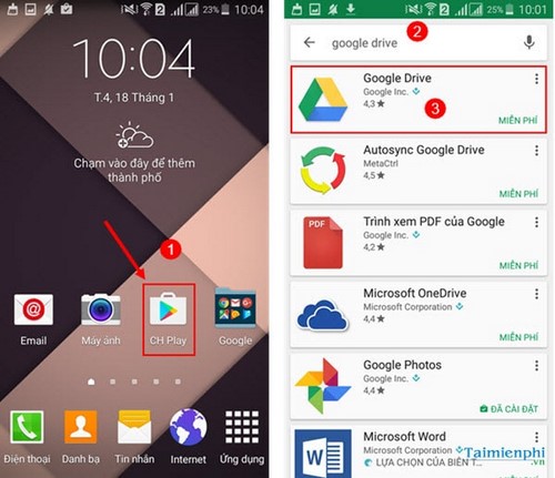 cach dung google drive tren dien thoai