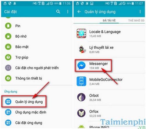dang xuat facebook messenger tren android
