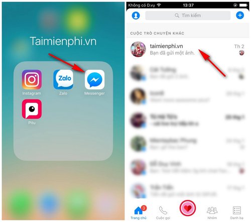 tai sticker chim mau tim tren facebook va messenger