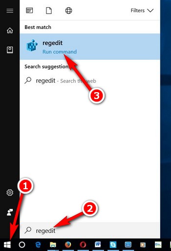 vao registry editor tren win 10