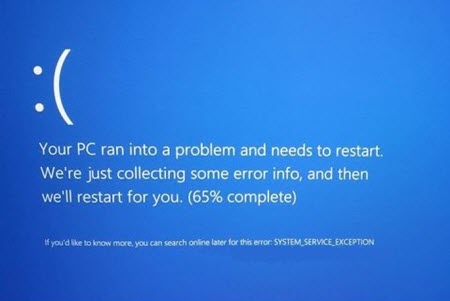 cach sua loi system service exception bsod tren windows 10 loi man hinh xanh