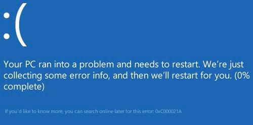 cach sua loi 0xc000021a tren windows 10 loi man hinh xanh