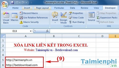 osx how to remove hyperlink in excel