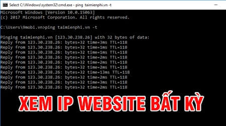 cach xem ip cua web bat ky