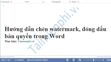 huong dan chen watermark dong dau ban quyen trong word
