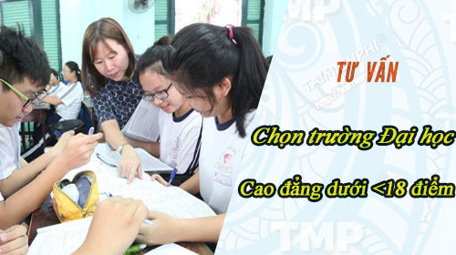 tu van chon truong dai hoc cao dang duoi 18 diem