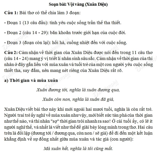 soan bai voi vang