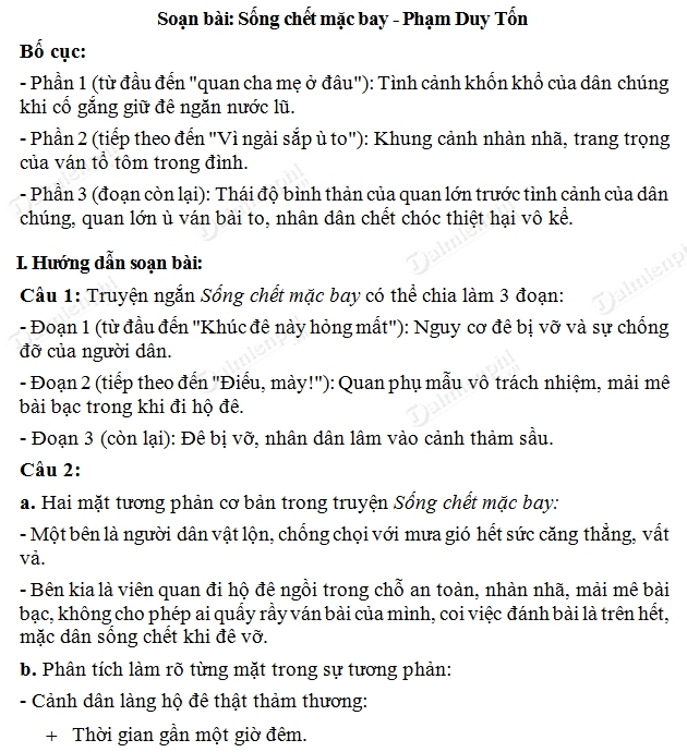 soan bai song chet mac bay