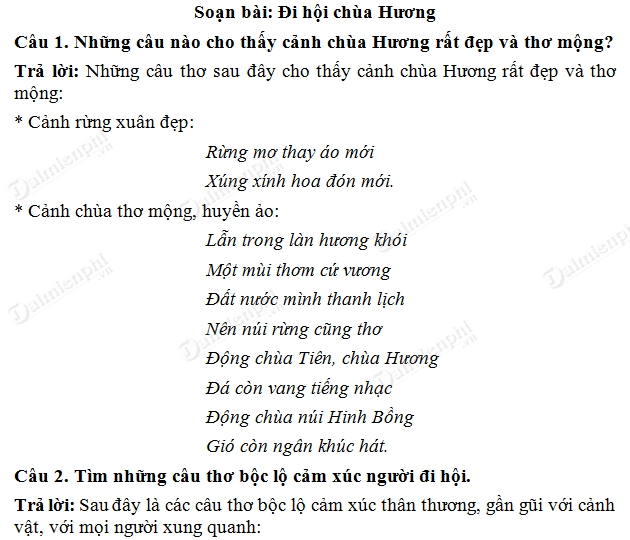 soan bai di hoi chua huong