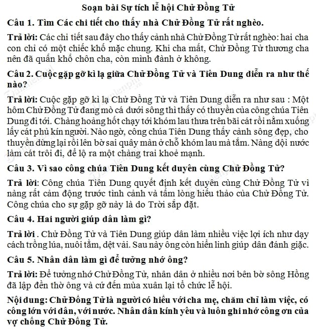 soan bai su tich le hoi chu dong tu tap doc