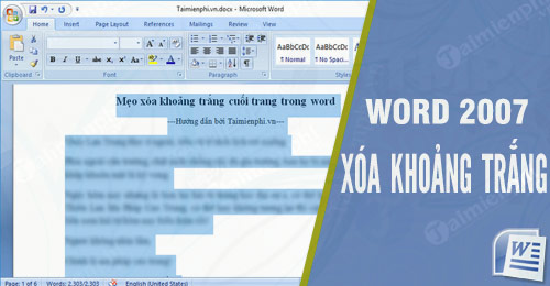 meo xoa khoang trang cuoi trang trong word