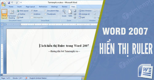 cach hien thi ruler trong word 2007