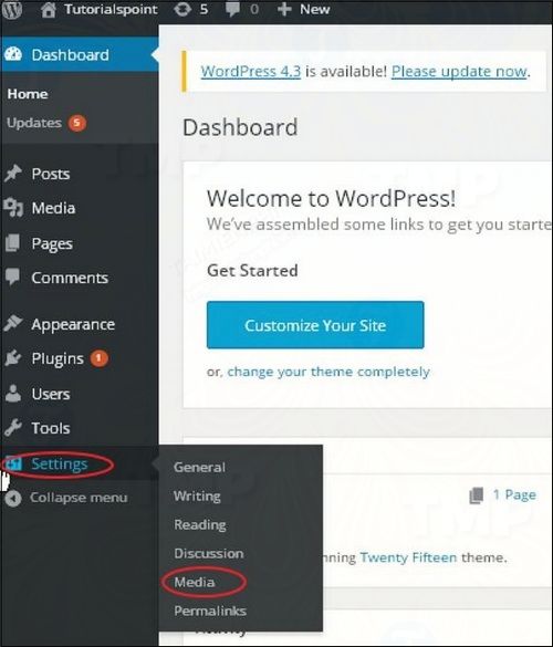 cai dat media trong wordpress